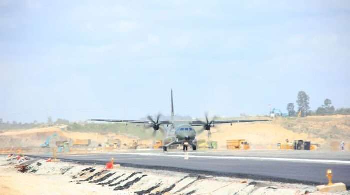 Uji landasan di Bandara VVIP Ibu Kota Nusantara. Foto: BorneoFlash/Ist