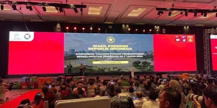 Konferensi Sustainable Development Goals (SDGs) atau Tujuan Pembangunan Berkelanjutan (TPB) ke-7 digelar di Hotel Fairmont Jakarta, Senin (07/10/2024). Foto: BorneoFlash/IST