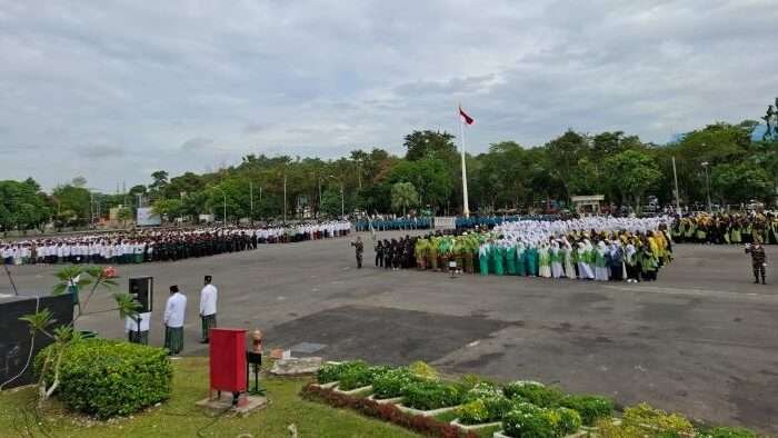 PCNU Kota Balikpapan memperingati Hari Santri di Halaman Balikpapan Sport and Convention Center (BSCC)/DOME, pada hari Selasa (22/10/2024). Foto: BorneoFash/Niken Sulastri