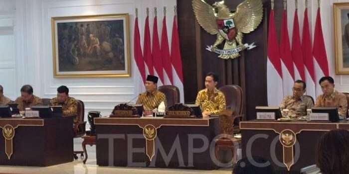 Presiden Prabowo Subianto memimpin sidang kabinet pertama di kantor presiden, kompleks Istana Kepresidenan Jakarta pada Rabu, 23 Oktober 2024. TEMPO/Subekti