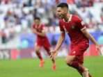 Pemain Timnas Indonesia, Sandy Walsh, merayakan gol yang dicetaknya ke gawang Jepang dalam laga Piala Asia 2023, 24 Januari 2024 di Doha.