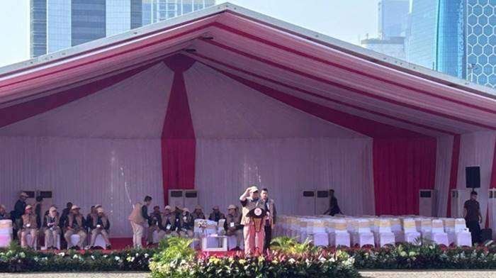 Foto: Ketua Bawaslu saat apel di Monas (Anggi)