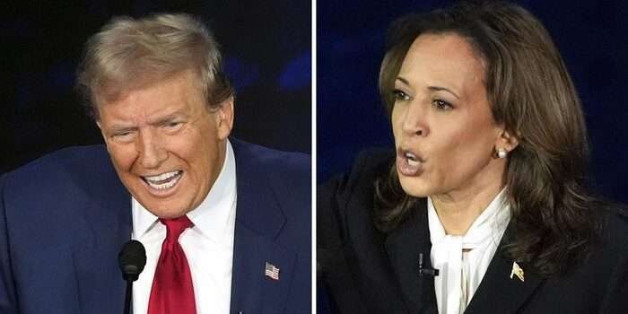 Donald Trump dan Kamala Harris. Foto: AP Photo/Alex Brandon