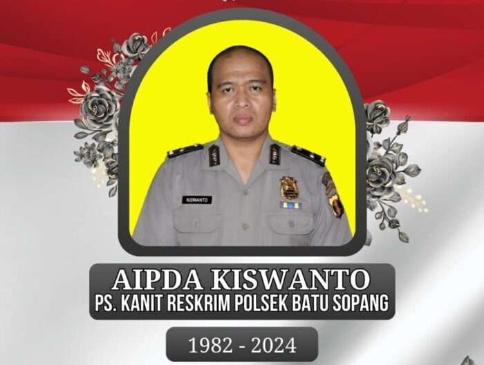 Aipda Kiswanto Ps. Kanit Reskrim Polsek Batu Sopang Polres Paser Gugur saat menjalankan tugas penindakan BBM ilegal di RT 05 Desa Batu Botuk, Kecamatan Muara Komam, Kabupaten Paser, Selasa (17/12/2024). Foto: HO/Humas Polda Kaltim