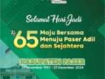BorneoFlash.com mengucapkan Selamat Hari Jadi ke-65 Kabupaten Paser