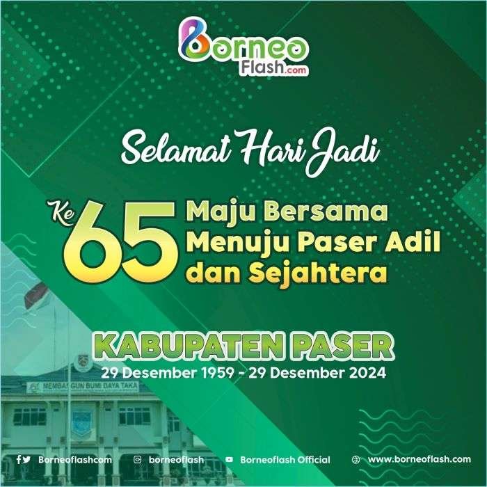 BorneoFlash.com mengucapkan Selamat Hari Jadi ke-65 Kabupaten Paser