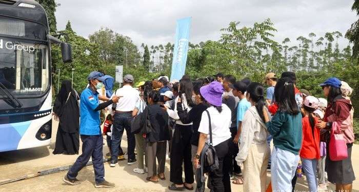 Otorita IKN menyediakan bus listrik antar jemput untuk mendukung kelancaran aktivitas di area publik. Foto: HO/Humas Otorita IKN