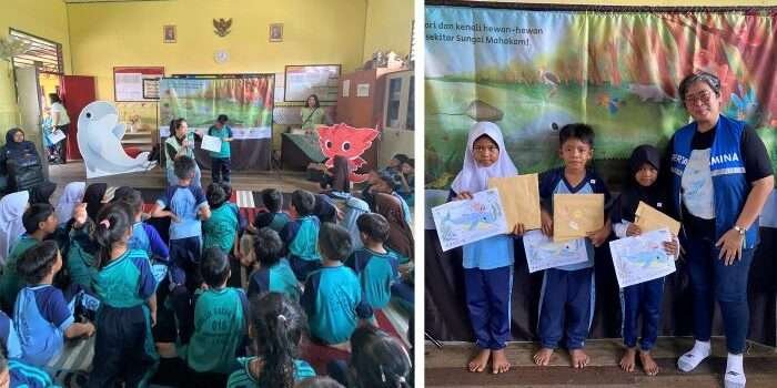 Roadshow Read Aloud Konservasi Pesut Mahakam dan Kampanye Lingkungan di tujuh sekolah terpencil Delta Mahakam, pada 19–26 November 2024. Foto: HO/PHM