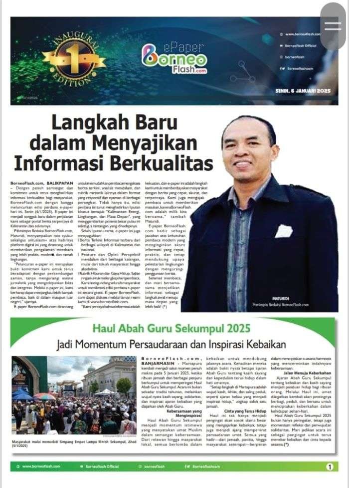 Edisi Perdana E-Paper BorneoFlash.com
