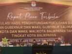 KPU Kota Balikpapan telah resmi menetapkan hasil rekapitulasi Pemilihan Wali Kota dan Wakil Walikota Balikpapan tahun 2024 pada hari Jumat (6/12/2024) dini hari. Foto: BorneoFlash/Niken Sulastri