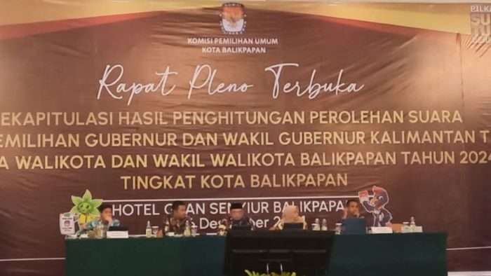 KPU Kota Balikpapan telah resmi menetapkan hasil rekapitulasi Pemilihan Wali Kota dan Wakil Walikota Balikpapan tahun 2024 pada hari Jumat (6/12/2024) dini hari. Foto: BorneoFlash/Niken Sulastri