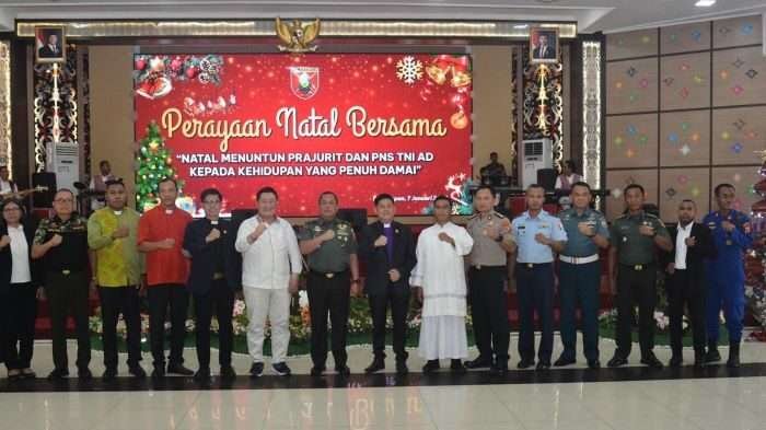 Kodam VI/Mulawarman menggelar Perayaan Natal Bersama Tahun 2024 yang berlangsung dengan khidmat di Aula Makodam VI/Mlw, pada Selasa (07/01/2025). Foto: HO/Pendam VI/Mlw