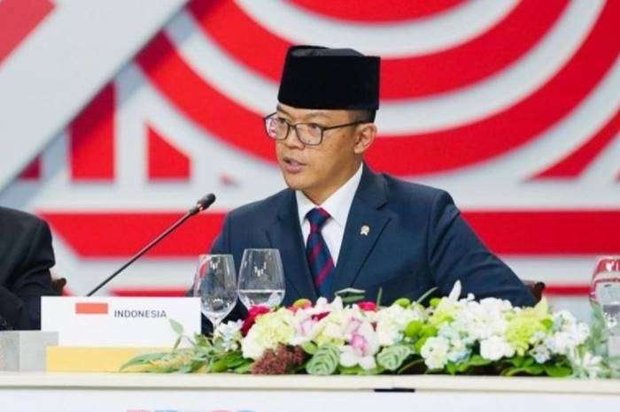 Menteri Luar Negeri RI Sugiono dalam Konferensi Tingkat Tinggi (KTT) BRICS Plus di Kazan, Rusia, Kamis (24/10/2024). Indonesia gabung BRICS dinilai menunjukkan ketergantungan pada China.(Kemlu RI/pri)