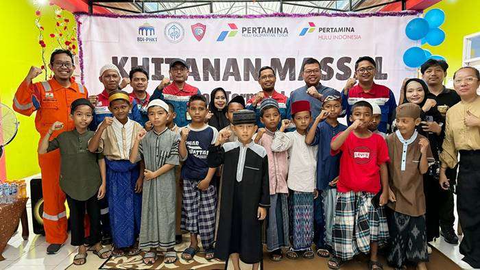 Pertamina Hulu Kalimantan Timur (PHKT) mengadakan kegiatan khitanan massal di wailayah kerjanya pada 15, 22, dan 23 Desember 2024. Foto: HO/PHKT