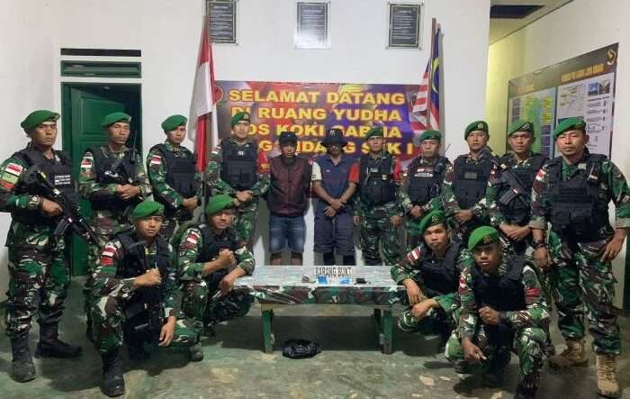Satgas Pamtas RI-Malaysia Yonzipur 8/SMG melalui Pos Gabma Long Midang kembali berhasil menggagalkan penyelundupan narkotika jenis sabu di wilayah Long Kiwan, Kecamatan Long Bawan, Kabupaten Nunukan, Kalimantan Utara, Jumat (24/01/2025). Foto: HO/Pendam VI/Mlw