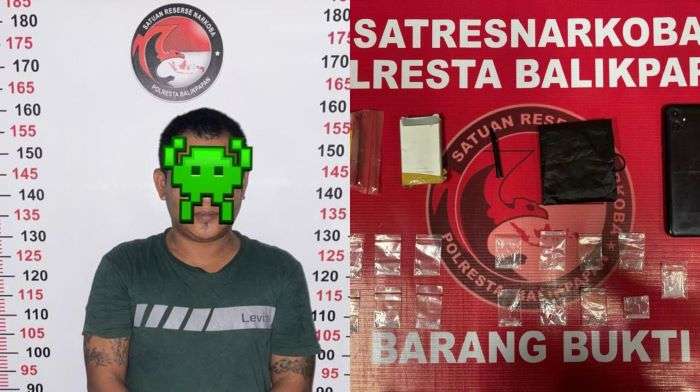 Satreskoba Polresta Balikpapan kembali Tangkap Residivis Narkotika dan Barang Bukti. Foto: HO/Humas Polresta Balikpapan