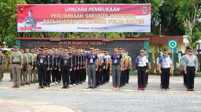 Satuan kerja (Satker) di jajaran Satbrimob Polda Kaltim beradu ketangkasan dalam ajang bergengsi "Sakunta Warriors" di Mako Satbrimob Polda Kalimantan Timur, Stalkuda, Balikpapan, Kamis (30/01/2025). Foto: HO/Humas Polda Kaltim
