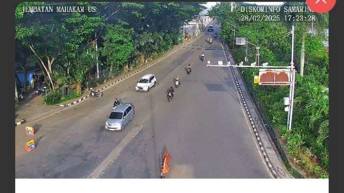Dari pantauan CCTV Pemkot Samarinda Jembatan 1 Mahakam dibuka kembali. Foto: BorneoFlash/Ist