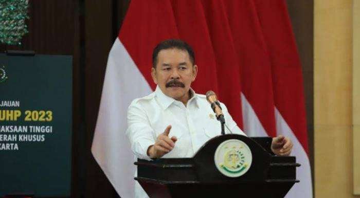TERPIDANA MATI: Jaksa Agung ST Burhanuddin saat hadiri Acara Peluncuran Buku KUHP 2023 Kejaksaan Tinggi Khusus Jakarta, Rabu (5/2/2025). Dalam kesempatan itu Burhanuddin mengungkap ada 300 WNA berstatus terpidana mati tapi hingga kini belum Dieksekusi.