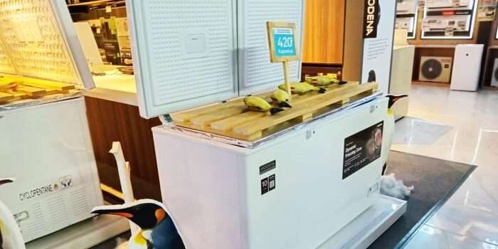 MODENA kembali meluncurkan dua produk unggulan terbaru, yaitu Chest Freezer MD 0910 TCWH dan MD 1300 TCWH. Foto: HO/MODENA