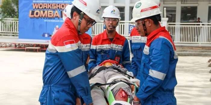 PT KPB menggelar Lomba P3K atau First Aider Competition sebagai bagian dari rangkaian Bulan Keselamatan dan Kesehatan Kerja (K3) Nasional tahun 2025. Foto: HO/PT KPB