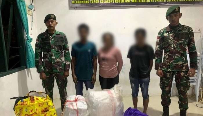 Satgas Pamtas Yonarmed 11 Kostrad Gagalkan Pengiriman CPMI Ilegal di Perbatasan RI-Malaysia Nomor A643, Desa Sekaduyan Taka, Kecamatan Seimanggaris, Kabupaten Nunukan, Kalimantan Utara, pada Rabu (29/01/2025). Foto: HO/Pendam VI/Mlw