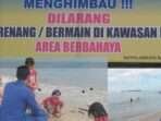 Tim Sat Polairud menggelar patroli di berbagai titik wisata pantai di Balikpapan, Pada Minggu (16/2/2025) pagi. Foto: HO/Polresta Balikpapan