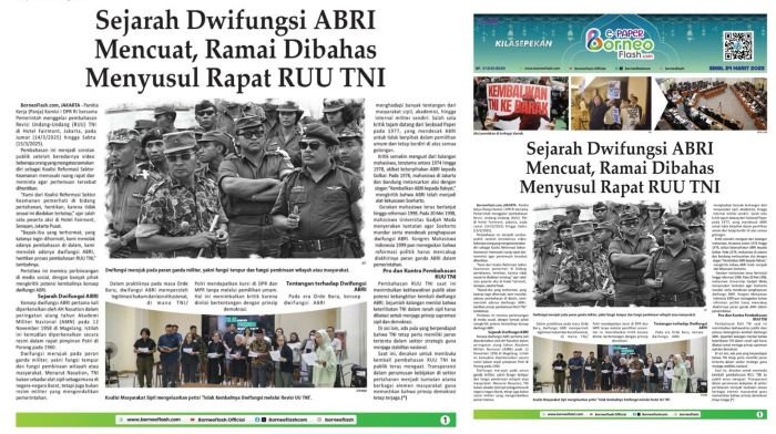 Headline E-Paper BorneoFlash.com Edisi Senin 24 Maret 2025.