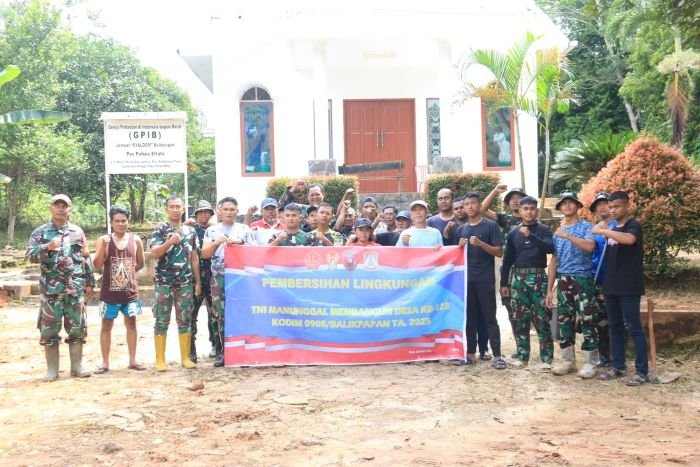 Gereja GPIB Sasaran Pembersihan Satgas TMMD 123 Kodim 0905/Balikpapan