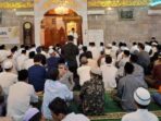 Wali Kota Balikpapan, H. Rahmad Mas'ud saat memberikan sambutan pada Safari Ramadan 1446 Hijriah bertempat di Masjid Jami' As Suadaa, pada Senin (10/3/2025). Foto: BorneoFlash/Niken Sulastri