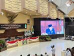 Gubernur Kaltim, Rudy Mas'ud saat berikan sambutan di Rapat Paripurna DPRD Kaltim.  Foto: BorneoFlash/Nur Ainunnisa