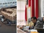 Kiri: Jembatan Mahakam I saat ditabrak kapal milik PT Mitra Tujuh Samudra yang berisi muatan kayu, pada Minggu (16/2/2025). Ketua Komisi II DPRD Kaltim, H. Sabaruddin Panrecalle saat berbicara dengan pihak PT Mitra Tujuh Samudra melalui saluran telepon Selasa (15/4/2025). Foto: BorneoFlash/Ist