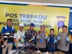 Polsek KP3 Pelabuhan Semayang bersama stakeholder Pelabuhan menggelar konferensi pers di Posko Terpadu Semayang, Senin (7/4/2025). Foto: HO/Humas Polresta Balikpapan