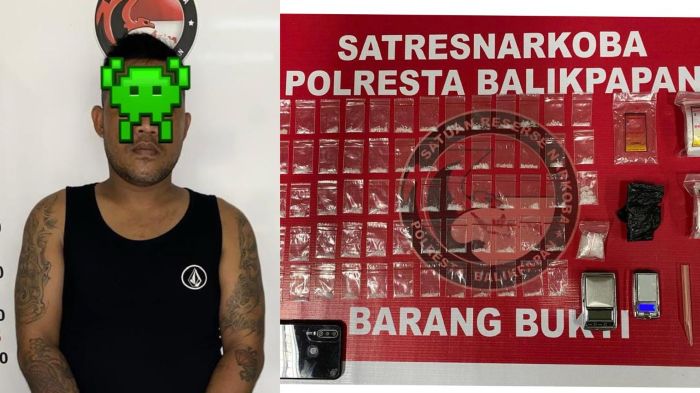 Satresnarkoba Polresta Balikpapan amankan Pelaku dan Barang Bukti peredaran sabu-sabu di kawasan Balikpapan Barat. Foto: HO/Humas Polresta Balikpapan