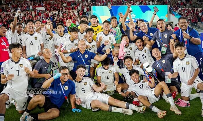 Timnas U17 Indonesia berhasil mengamankan Kemenangan atas Korea Selatan 1-0 pada Piala Asia U17 2025 yang berlangsung di Stadion Prince Abdullah Al Faisal, Jeddah, Jumat (4/4/2025) malam. Foto: IST/PSSI