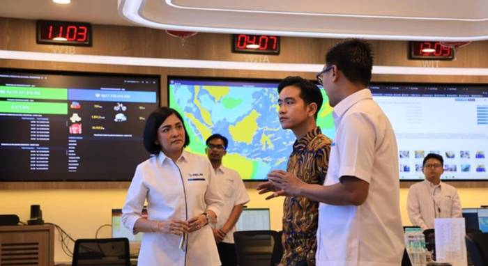Wakil Presiden Gibran Rakabuming Raka dibuat kagum dengan kecanggihan Operation Room milik PT Pelayaran Nasional Indonesia atau PT PELNI.(Dok. Pelni)