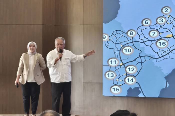 Kepala Otorita IKN Basuki Hadimuljono turun tangan langsung, tawarkan tanah Ibu Kota Nusantara (IKN) dengan harga spesial kepada para investor pengembang anggota Real Estate Indonesia (REI).Foto: OIKN