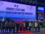 Gubernur Kaltim bersama Menteri ESDM, Kapolri, Menpora dan jajaran Forkopimda Saat pelaksanaan Kongres Gerakan Mahasiswa Kristen Indonesia (GMKI) ke-39 yang digelar di Samarinda, Kaltim. Foto: BorneoFlash/Nur Ainunnisa