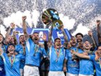 Napoli merayakan kemenangan usai menjadi juara liga Italia. Foto: X/@433