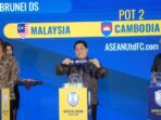 Ketua Umum PSSI, Erick Thohir ikut mengambil undian pada drawing ASEAN U-23 Championship Mandiri Cup 2025. Foto: HO/pssi.org