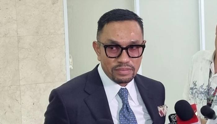 Wakil Ketua Komisi III DPR RI Ahmad Sahroni di Kompleks Parlemen, Jakarta, Rabu (6/11/2024).(Foto : Rahel)