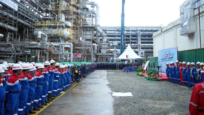 Grand Safety Talk yang dilakukan oleh KPI Unit Balikpapan untuk memulai pemeliharaan rutin di Kilang Balikpapan I pada Rabu (18/6/2025). Foto: HO/KPI Unit Balikpapan