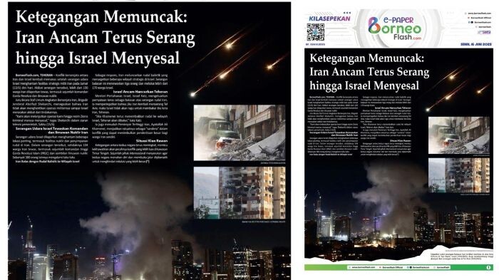 Headline E-Paper BorneoFlash, Edisi Senin 16 Juni 2025.