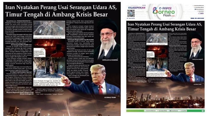 Headline E-Paper BorneoFlash Edisi Senin 23 Juni 2025