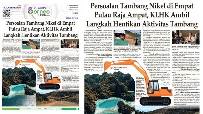 Headline E-Paper BorneoFlash Edisi Senin 9 Juni 2025.
