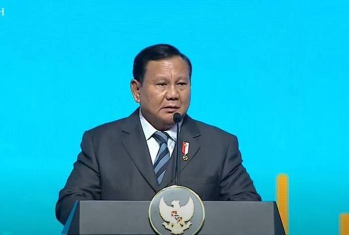 Prabowo dalam sambutannya di acara Indonesia-China Business Reception 2025, yang digelar di Jakarta, Sabtu (24/5/2025) malam.(repro bidik layar Youtube Sekretariat Presiden)