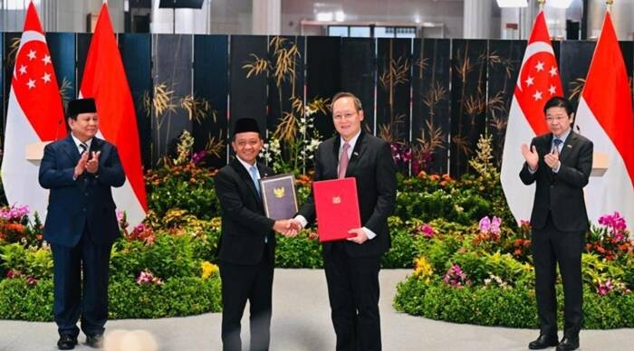 Presiden Republik Indonesia Prabowo Subianto menyaksikan penandatanganan dan pengumuman sejumlah nota kesepahaman (MOU) strategis antara Indonesia dan Singapura dalam rangkaian kunjungan kenegaraannya di Parliament House, Singapura, pada Senin, 16 Juni 2025 Foto: presidenri.go.id/BPMI Setpres