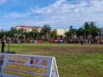 Wakapolda Kaltim, Brigjen Pol M. Sabilul Alif Saat Membuka Turnamen sepak bola Kapolda Kaltim Cup di Lapangan M. Jasin, Satbrimob Polda Kaltim, pada Sabtu (21/6/2025). Foto: BorneoFlash/Niken Sulastri