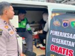 Polresta Balikpapan melalui Seksi Kedokteran dan Kesehatan (Sidokkes) menggelar kegiatan pemeriksaan kesehatan gratis bagi para pengemudi ojek online (ojol, dalam rangka memperingati Hari Bhayangkara ke-79 Tahun 2025.