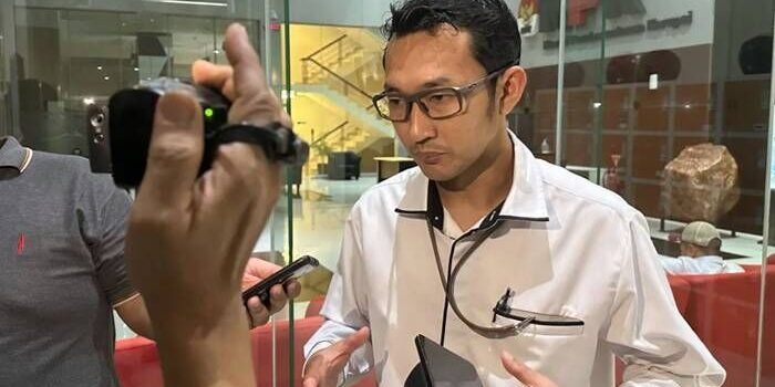 Juru Bicara Komisi Pemberantasan Korupsi Budi Prasetyo saat memberikan keterangan di Gedung Merah Putih KPK, Jakarta, Senin (21/7/2025). FOTO : ANTARA/Rio Feisal.